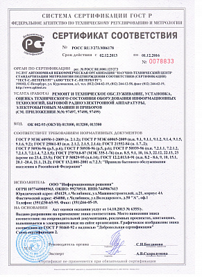 Сертификаты соответствия